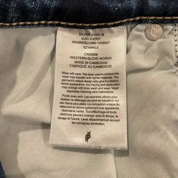 Silver Jeans SUKI Indigo Cuffed Shorts 16W - Picture 12 of 13